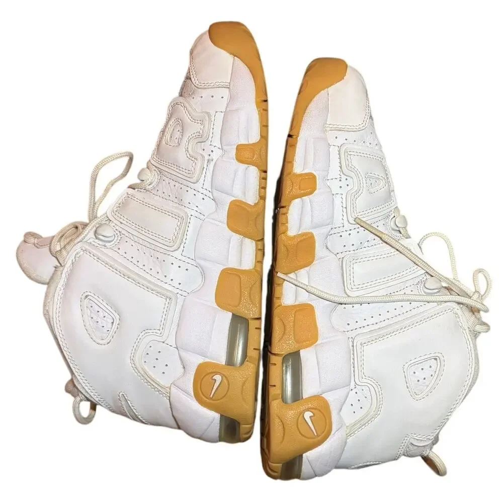 Nike‎ Air More Uptempo White Gum Bottom GS Basketball Shoes 415082-101 Size 7Y